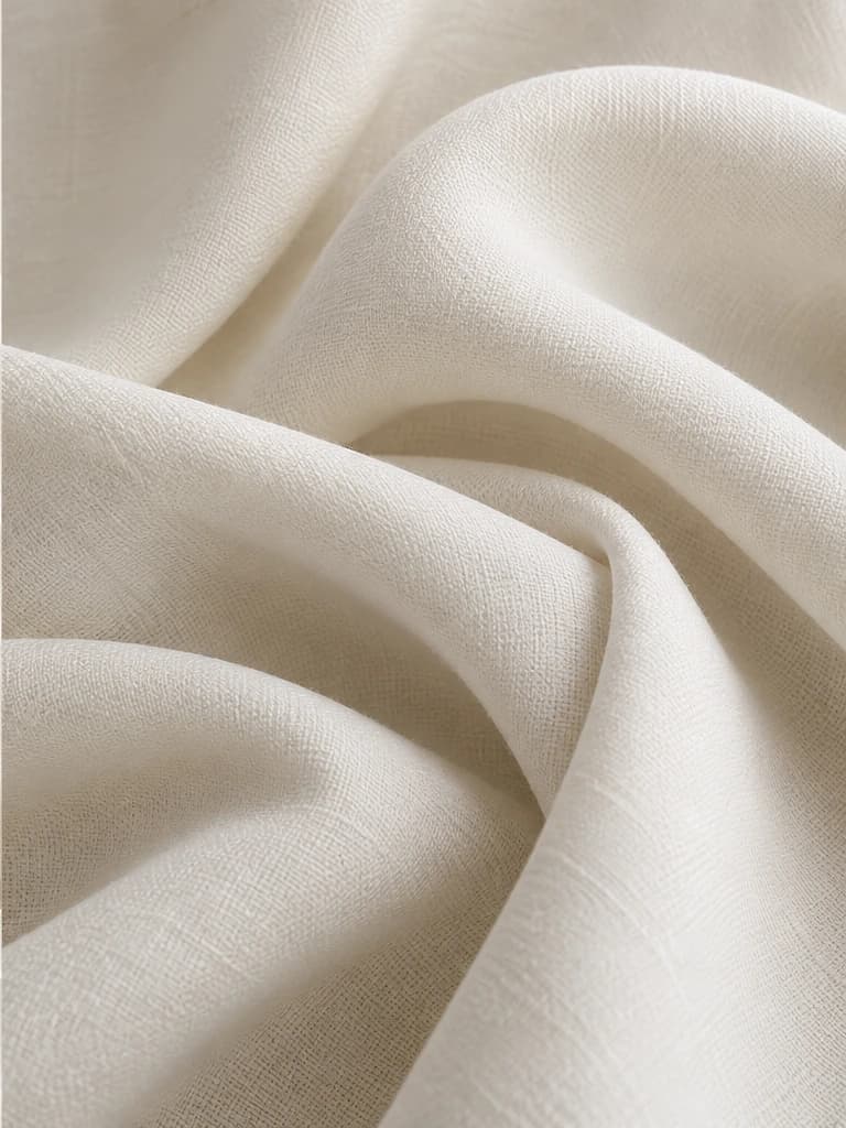 Illustration générée : détail d’un tissu clair aux plis souples
